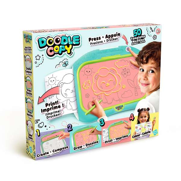 Canal Toys Pizarra Impresora Doodle Copy con 35 Plantillas - Dibuja, Imprime y Colorea - Incluye Papel y Crayones - 40x33x6 cm