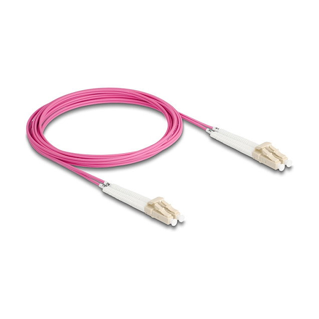 DeLOCK Cable de fibra óptica LC Duplex a LC Duplex multimodo OM4 angulado 3 m