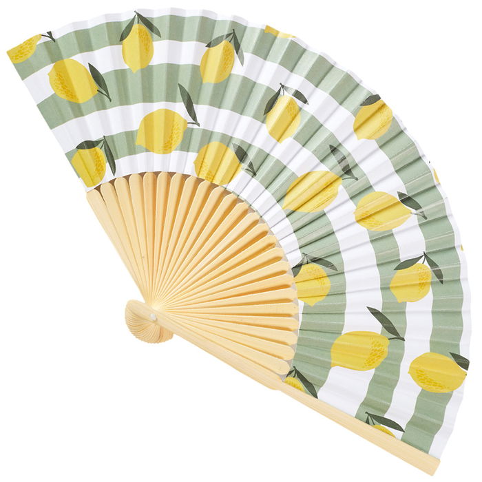 The Concept Factory Abanico De Madera Limones Colección Bain De Soleil