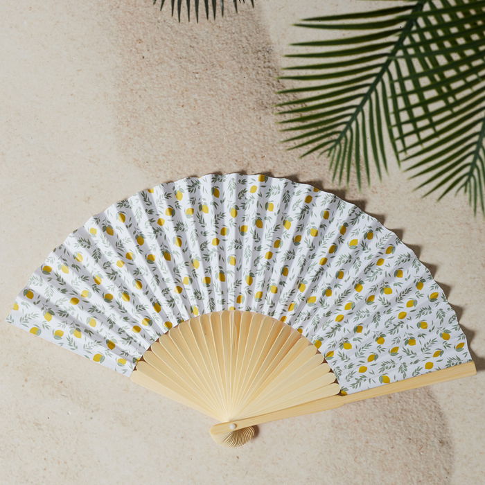 The Concept Factory Abanico De Madera Limones Colección Bain De Soleil