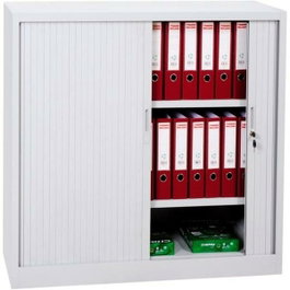 Bisley Armario Metálico de Dos Puertas con Persiana Corredera Gris