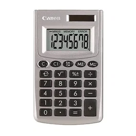 Canon LS-270L - Calculadora de Bolsillo con Pantalla de 8 Dígitos y Alimentación por Batería y Panel Solar (Plata)