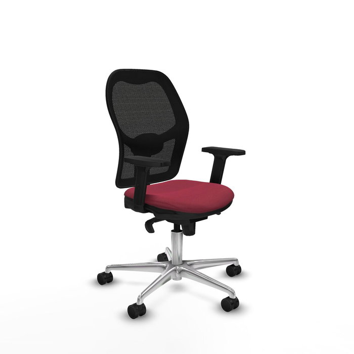 PIQUERAS Y CRESPO Silla de oficina Jorquera con mecanismo Sincro, Tela Granate y Malla Negra PIQUERAS Y CRESPO Silla de oficina Jorquera con mecanismo Sincro, Tela Granate y Malla Negra
