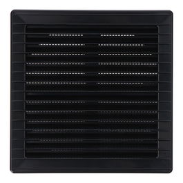 Edm Rejilla ventilación cuadrada ajustable con mosquitera ø 80-150mm, 170x170x11,5mm ABS Gris antracita