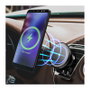 LogiLink Cargador inalámbrico para coche con soporte para smartphone 15W, redondo