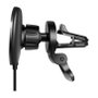 LogiLink Cargador inalámbrico para coche con soporte para smartphone 15W, redondo