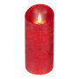 Lumineo Vela de Cera LED con Parte Superior Curva, Rojo