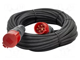 KERG Prolongador de alimentación H05RR-F 5G1,5mm2 30m Negro