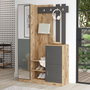 Hanah Home Dd7-Aa Recibidor Perchero 113.6x179.7x37.5 cm Tablero de Partículas Recubierto de Melamina Diseño Moderno Pino Atlántico y Antracita