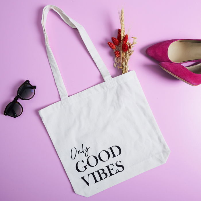 The Concept Factory Bolsa Tote Bag Textos Poliéster-Algodón 35x33 cm