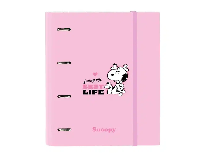 Safta Carpeta A4 Snoopy con 4 Anillas de 35 mm y Recambio