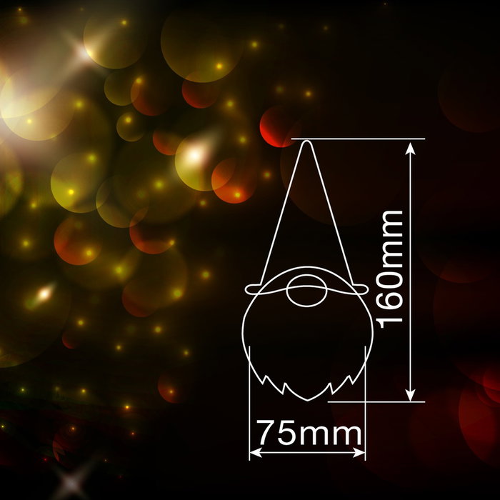 Bambasy Gnomo de Navidad LED Nefti 16cm Rojo y blanco