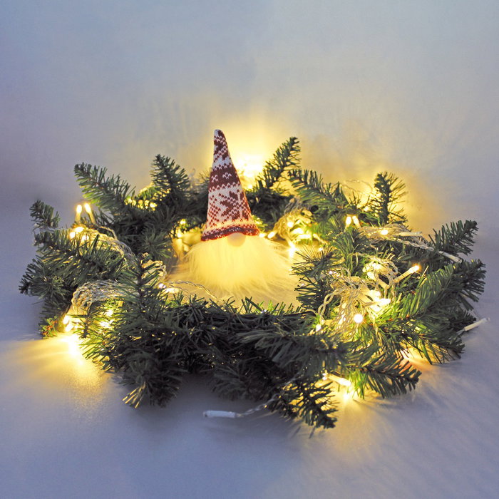 Bambasy Gnomo de Navidad LED Nefti 16cm Rojo y blanco
