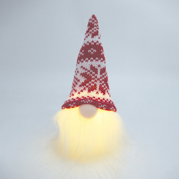 Bambasy Gnomo de Navidad LED Nefti 16cm Rojo y blanco
