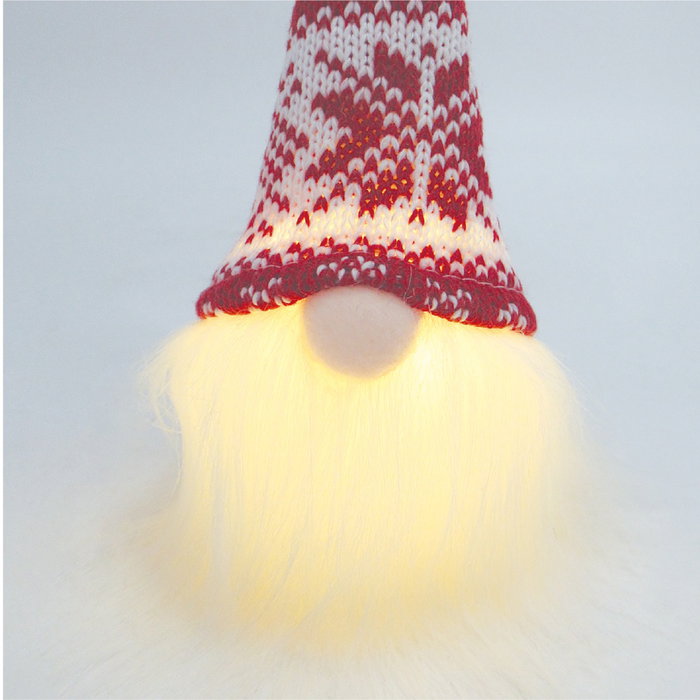 Bambasy Gnomo de Navidad LED Nefti 16cm Rojo y blanco