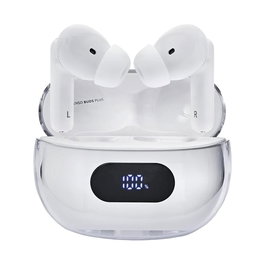 Intenso T312AE - Auriculares Inalámbricos True Wireless Bluetooth 5.4, Cancelación Activa de Ruido (ANC), Modo Transparencia, Autonomía 25h, USB-C, Color Blanco