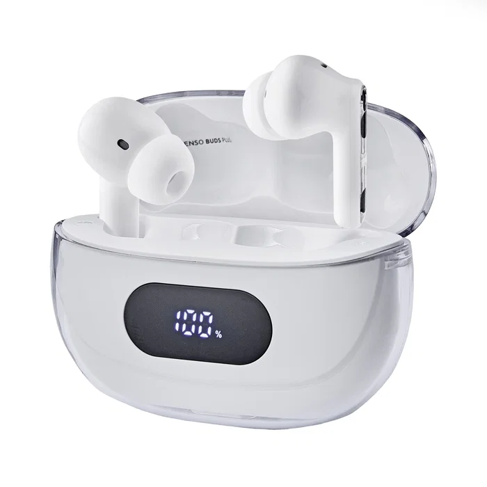 Intenso T312AE - Auriculares Inalámbricos True Wireless Bluetooth 5.4, Cancelación Activa de Ruido (ANC), Modo Transparencia, Autonomía 25h, USB-C, Color Blanco