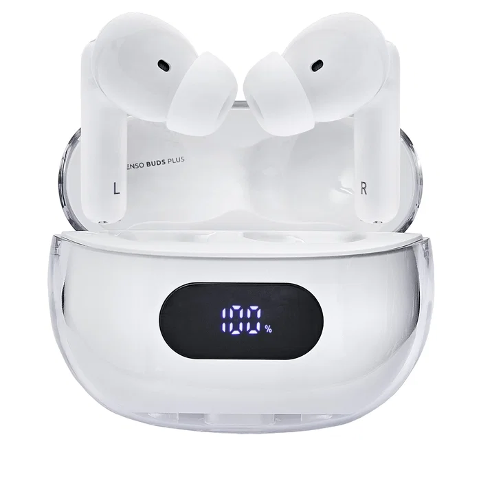Intenso T312AE - Auriculares Inalámbricos True Wireless Bluetooth 5.4, Cancelación Activa de Ruido (ANC), Modo Transparencia, Autonomía 25h, USB-C, Color Blanco