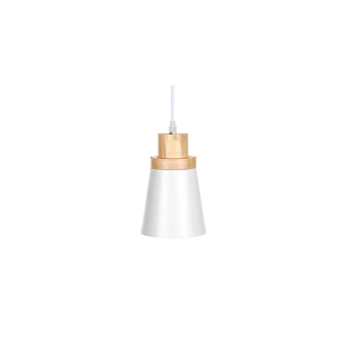 SKD Lámpara Colgante Margot de Aluminio y Madera, Blanco, 220x130 mm
