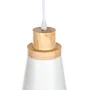 SKD Lámpara Colgante Margot de Aluminio y Madera, Blanco, 220x130 mm