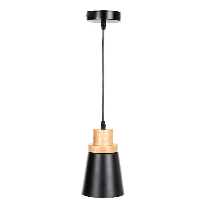 SKD Lámpara Colgante Margot de Aluminio y Madera, Blanco, 220x130 mm