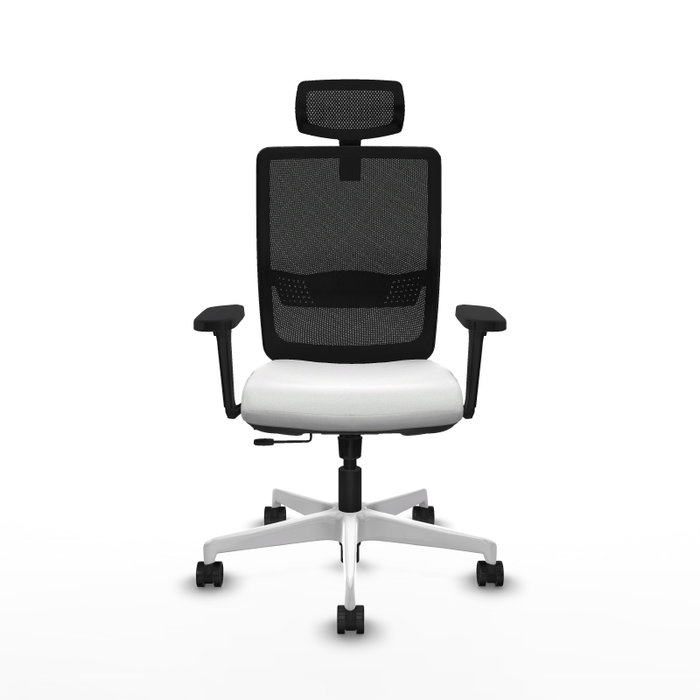 PIQUERAS Y CRESPO Silla de oficina Haches con mecanismo Sincro/Traslack, Blanco y Negro PIQUERAS Y CRESPO Silla de oficina Haches con mecanismo Sincro/Traslack, Blanco y Negro