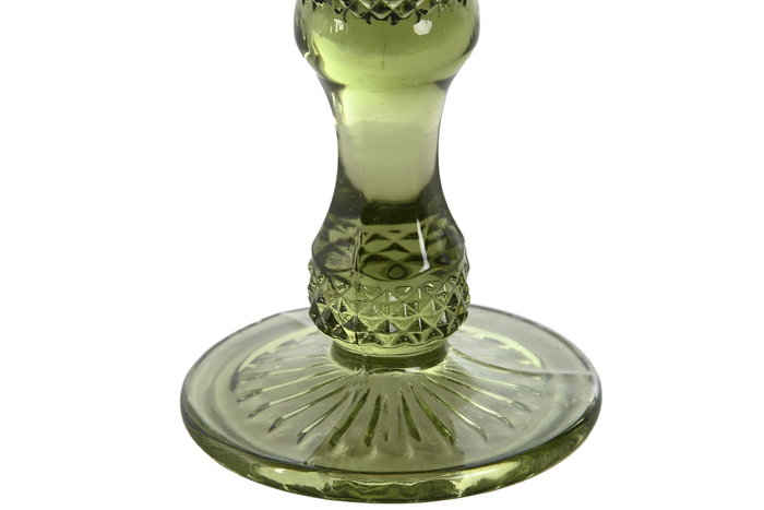 DKD Home Decor Copa Diamond Garbo Básicos Grabada, Color Verde, 150ml, Set de 6 Piezas, Vidrio, 7 x 20 x 7 cm