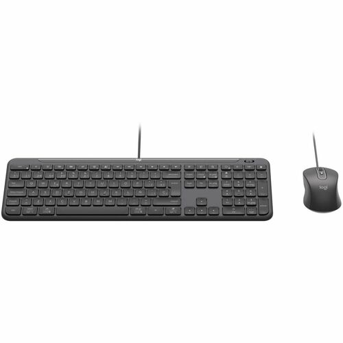 Logitech Signature Slim MK620 Combo Teclado + Ratón Cableado USB-C, Negro, QWERTY Español, Teclado Númerico, Sensor Óptico 4000 DPI, Sostenible