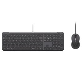 Logitech Signature Slim MK620 Combo Teclado + Ratón Cableado USB-C, Negro, QWERTY Español, Teclado Númerico, Sensor Óptico 4000 DPI, Sostenible