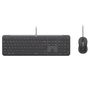 Logitech Signature Slim MK620 Combo Teclado + Ratón Cableado USB-C, Negro, QWERTY Español, Teclado Númerico, Sensor Óptico 4000 DPI, Sostenible