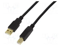 LogiLink Cable de extensión USB de 15m con conectores USB-A y USB-B, negro