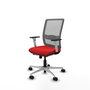 PIQUERAS Y CRESPO Silla de oficina Haches Rojo y Gris con mecanismo Sincro/Traslack