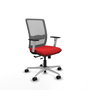 PIQUERAS Y CRESPO Silla de oficina Haches Rojo y Gris con mecanismo Sincro/Traslack