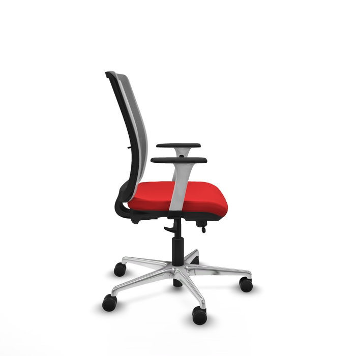 PIQUERAS Y CRESPO Silla de oficina Haches Rojo y Gris con mecanismo Sincro/Traslack