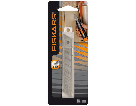 Fiskars Cuchillas de recambio para cúter de corte recto 18 mm, 10 unidades
