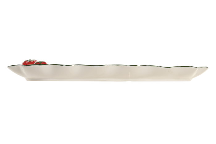 DKD Home Decor Bandeja de Gres Tomates Blanco