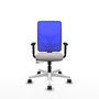 PIQUERAS Y CRESPO Silla de oficina Motilla con mecanismo Sincro/Traslack Blanco y Azul