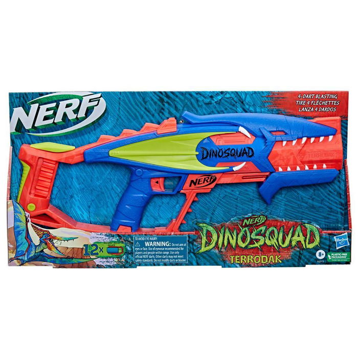 Hasbro Nerf DinoSquad Terrodak F6313 Lanzador de Dardos con Diseño de Pterodáctilo para Niños +8 Años, Incluye 12 Dardos Nerf Elite