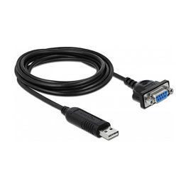 DeLOCK Adaptador USB 2.0 a Serie RS-232 con Conectores Macho/Hembra Negro 1.8m 66281