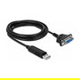 DeLOCK Adaptador USB 2.0 a Serie RS-232 con Conectores Macho/Hembra Negro 1.8m 66281