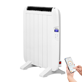 Yoevu Radiador Eléctrico de Bajo Consumo 900W, Emisor Térmico de Aluminio con Termostato Ajustable, Calefactor Seguro para Hogar y Oficina