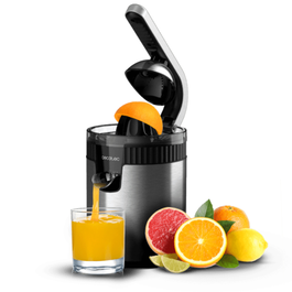 CECOTEC Licuadora centrífuga Xqueeze RetroJuice 600 Steel 600 W Negro, Metálico