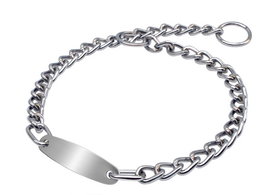 Collar de cadena para entrenamiento de perro con placa de 50 cm