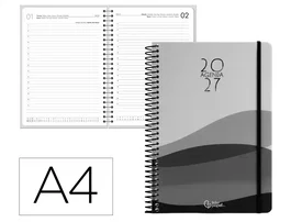 Liderpapel Agenda de oficina 2027 día por página A4 negro