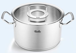 Fissler Olla Profi 24 cm con tapa de cristal, apta para inducción, escala de medición - 08412924000/0