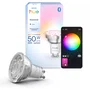 Philips Hue Bombilla LED Inteligente Bluetooth White and Color Ambiance GU10, 4.7 W (Equivalente 50W), 16 Millones de Colores, Luz Blanca Cálida a Fría, Clase F