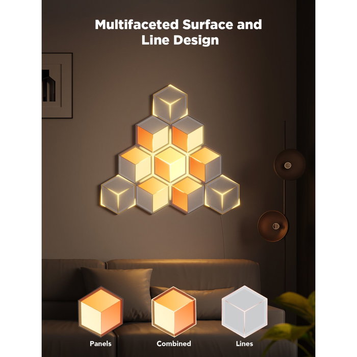 Govee Glide Hexagon Light Panels Ultra 7 Pack Meteor Gray H606A Govee Glide Hexagon Light Panels Ultra 7 Pack Meteor Gray H606A