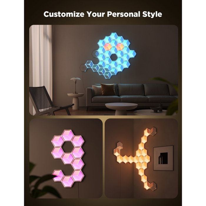 Govee Glide Hexagon Light Panels Ultra 7 Pack Meteor Gray H606A Govee Glide Hexagon Light Panels Ultra 7 Pack Meteor Gray H606A