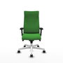 PIQUERAS Y CRESPO Sillón Albacete Verde con Mecanismo Sincro y Base Blanca