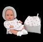Muñecas Arias Muñeca Elegance 30 cm Natal Gris c/bolsa multiusos cuerpo vinyl sexo niña
